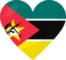 moçambique flagga hjärta 3d stil. png