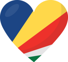 Seychelles flag heart 3D style. png