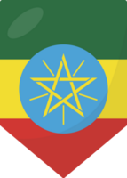 Ethiopia flag pennant 3D cartoon style. png