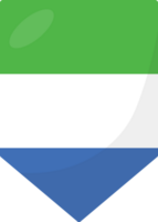 Sierra Leone flag pennant 3D cartoon style. png