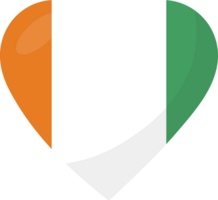 Cote d Ivoire flag heart 3D style. png