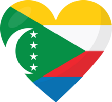 comores drapeau cœur 3d style. png