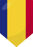 Chad flag pennant 3D cartoon style. png
