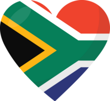 South Africa flag heart 3D style. png