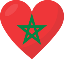 Morocco flag heart 3D style. png