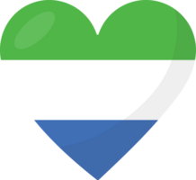 Sierra Leone flag heart 3D style. png