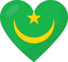 Mauritânia bandeira coração 3d estilo. png