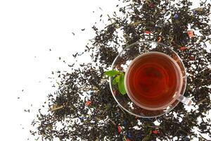 Black tea with mint photo