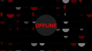 offline rot Text auf schwarz nahtlos Schleife video