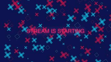 Stream Is Starting Red Text On Blue Seamless Loop Background video