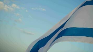 Israel Flag waving on sky background video