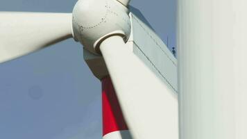 Detail of Ogive and propeller of wind power plant in operation video