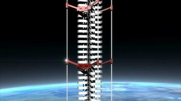 Artist rendering space elevator concept animation. video