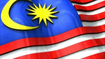 3d Flagge, Malaysia, winken, Welligkeit, Asien. video