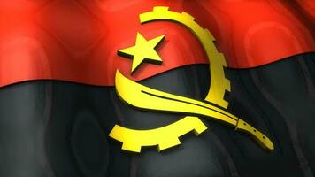 3d vlag, Angola, zwaaien, rimpeling, Afrika, midden- oosten. video