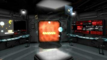 Starship command room, science fiction spaceship control room. video