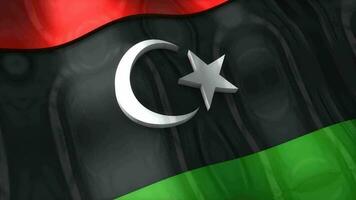 3d vlag, Libië, zwaaien, rimpeling, Afrika, midden- oosten. video