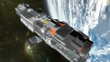 sci-fi rymdskepp, stjärna fartyg. video