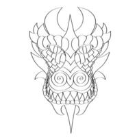 Fantasy dragon. Symbol of the New Year in the Chinese calendar. Outline illustration. vector