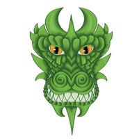 Fantasy green dragon. Symbol of the New Year in the Chinese calendar. Color illustration. vector