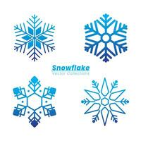 Cute design of snowflake collections vector element set. pack of flat snowflakes vector logo icon mascot.