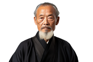 AI generated Portrait of a Chinese Man Isolated on Transparent Background. png