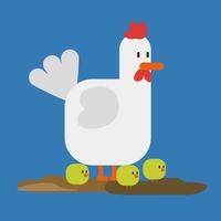 plano diseño vector de un adorable pollo familia