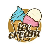 Ice cream shop logo template vector