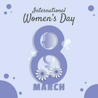 International Women's Day poster with decorated figure eight vector