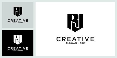 RJ or JR initial letter logo design vector. vector