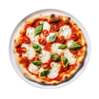 AI generated Delectable Margherita Pizza on Transparent Background. png