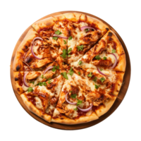 ai generado delicioso barbacoa pollo Pizza en transparente antecedentes generativo por ai. png