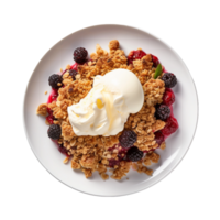 AI generated Mixed Berry Crumb Display on Transparent Background. png