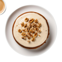 AI generated Coffee and Walnut Cake on Transparent Background. png