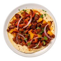 AI generated Delicious Tacos Al Pastor Placed on Transparent Background. png