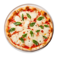 ai generado delicioso margherita Pizza en transparente antecedentes. png