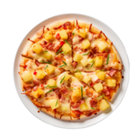 ai gerado delicioso havaiano pizza em transparente fundo. png