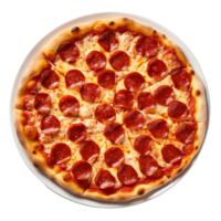 ai generato delizioso peperoni Pizza su trasparente sfondo. png