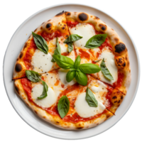 ai genererad ljuvlig margherita pizza på transparent bakgrund. png