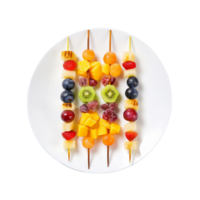 ai gerado colorida fruta kabob espeto em transparente fundo. png