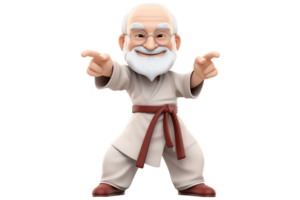 AI generated 3D Cartoon Character Engaged in Tai Chi Isolated on Transparent Background. png
