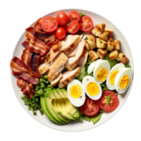 AI generated Cobb Salad on Transparent Background. png