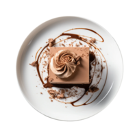 AI generated Chocolate Mousse Dessert on Transparent Background. png