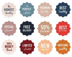 Set of Price tags. Promotional sale badge and retail paper stickers. vector