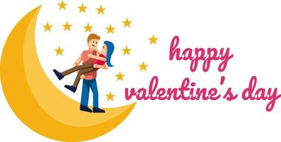 Love couple hugging, valentine day vector illustration.