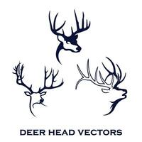 vintage deer head logo design collection vector