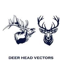 Vintage deer antlers elk vector silhouette