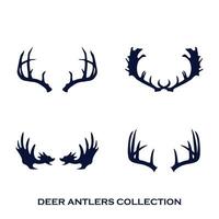 deer antlers collection set of four different antlers vector