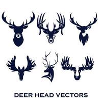 deer head vector illustration set