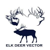 vintage elk deer head logo design vector